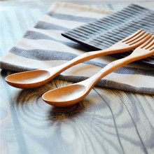 创意勺叉一体榉木餐具　木勺木叉两用便携厨房餐具