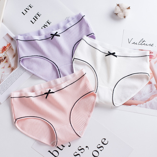 New mat lace threaded women's underwear Japanese threaded cotton plus size women's briefs T12