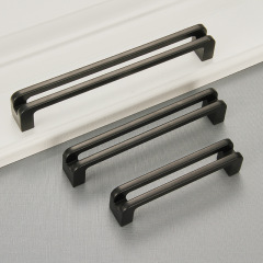 歐卡麗 黑色拉手 鋅合金亞黑櫥櫃衣櫃抽屜門窗把手 家裝拉手
