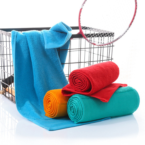 Pure cotton outdoor extended sports absorbent towel 25*110 spring and summer golf sports fitness 140g sweat absorbent towel