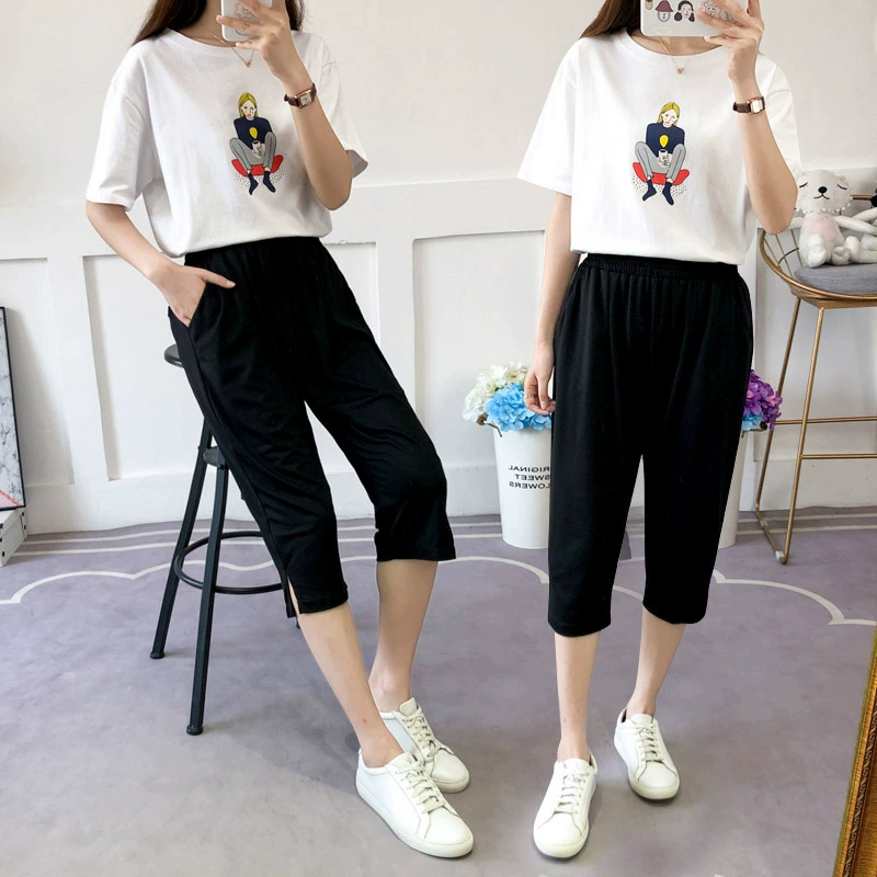 Укороченные брюки Super Plus Size с пухленькой и толстыми больших размеров, высокоэластичные нижние брюки 200/260/300 кг поколение