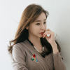 Crystal, fashionable universal retro brooch, Korean style, European style