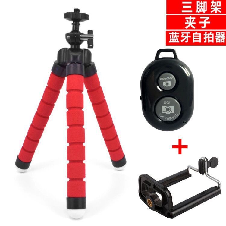生中継撮影スポンジ三脚携帯電話汎用八爪魚スタンドタコ百変自撮り神器