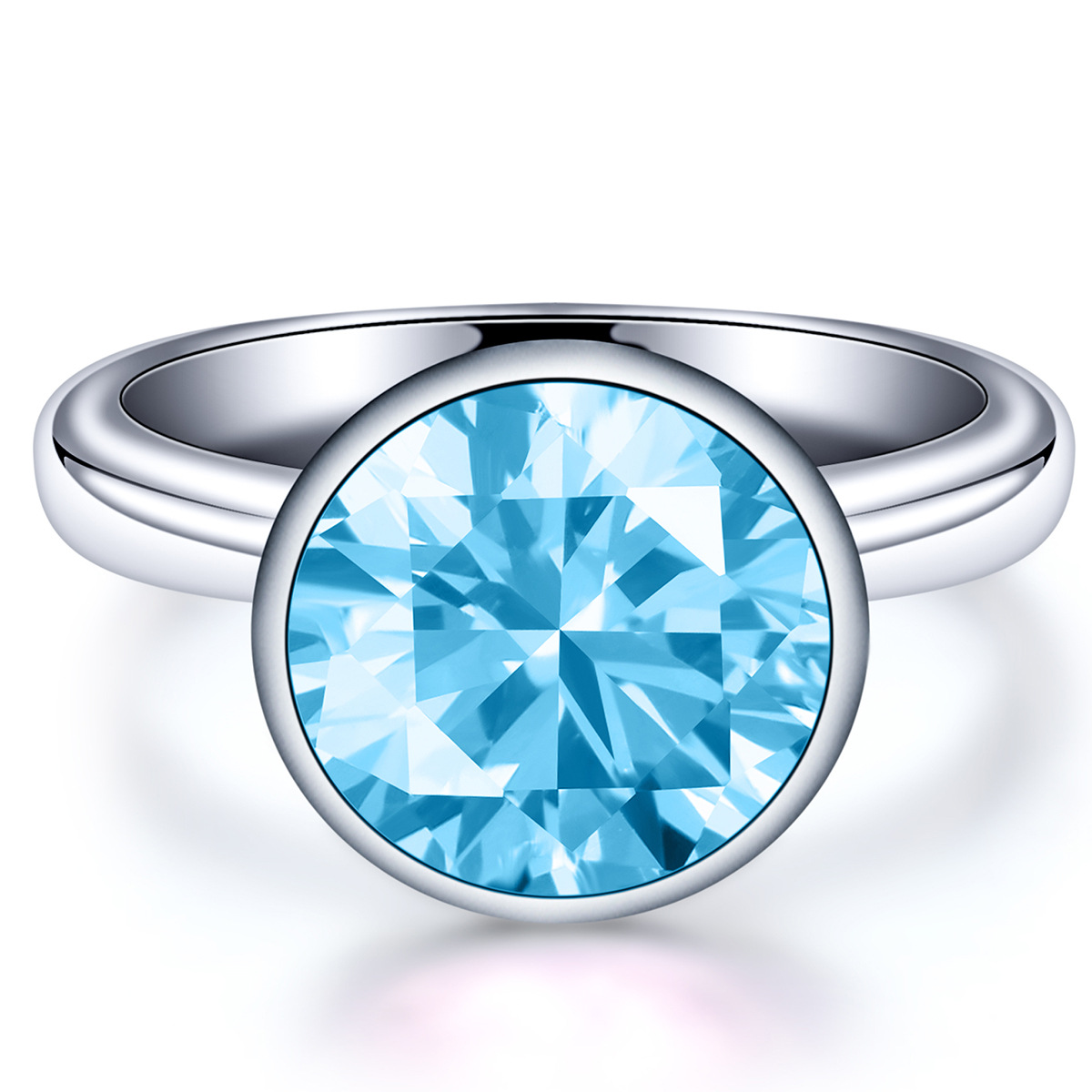 multicoloured ring with zircon stainless steel