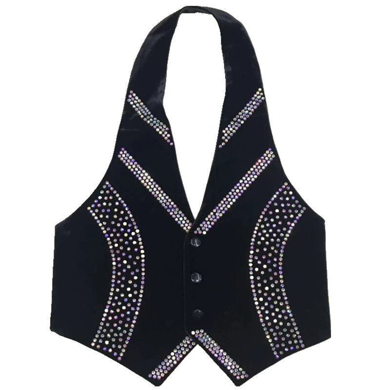 Лесной рыцарь Ян нет моряка танцевальный костюм фрукты Маленький принц черная танцевальная одежда Одежда для выступлений жилет женский яркий бриллиант