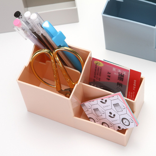 Creative stationery desk storage pen holder desktop mobile phone holder storage box simple office supplies advertising gifts