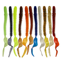 Half Moon Bait, Earthworm, Lure Soft Bait, Long Tail Worm, Fake Bait Anti-Life Soft Bait, Earthworm Tail Worm 8-Pack