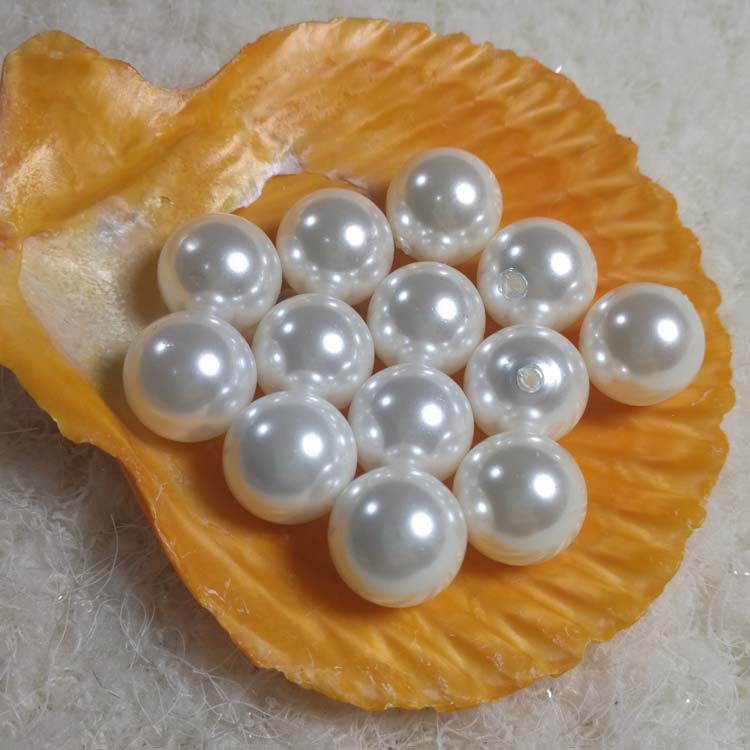 メーカー卸売り白色半穴貝殻珠3-18mm深海貝珠diyピアスペンダント髪クリップ真珠散珠