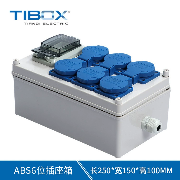 TIBOX Водонепроницаемая наружная распределительная коробка с 6 розетками 10A220V коробка розетки автоматического выключателя многофункциональная розетка блок управления