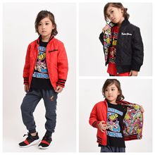 卡通童装夹棉外套中小童夹克大衣双面穿新款长袖一件代发
