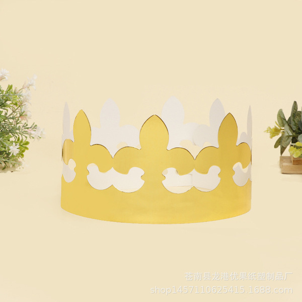 Wholesale production Creative Golden Crown Birthday Hat Disposal…