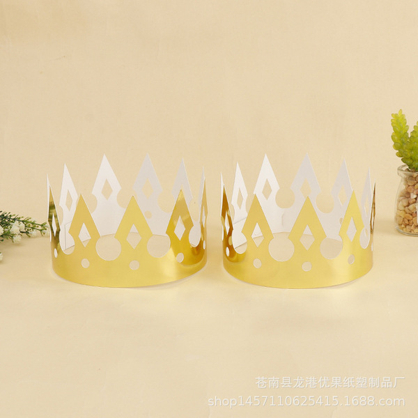 Wholesale production Creative Golden Crown Birthday Hat Disposal…