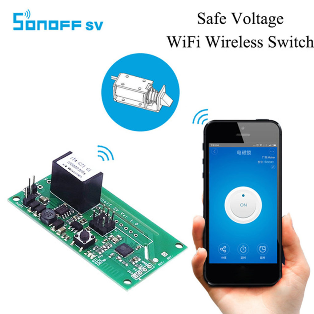 Sonoff SV 易微联 手机app远程wifi无线遥控定时开关 供电 5v-24v