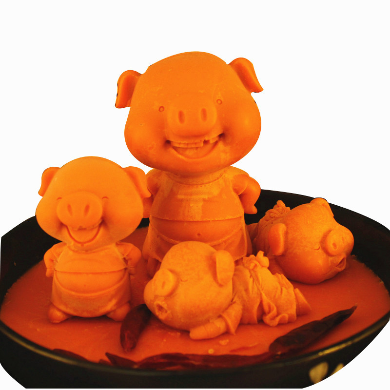 Molde de material de base de mantequilla de olla caliente 3D ensalada de conejo tridimensional perro aceite rojo molde de silicona mantequilla olla caliente molde Mahjong