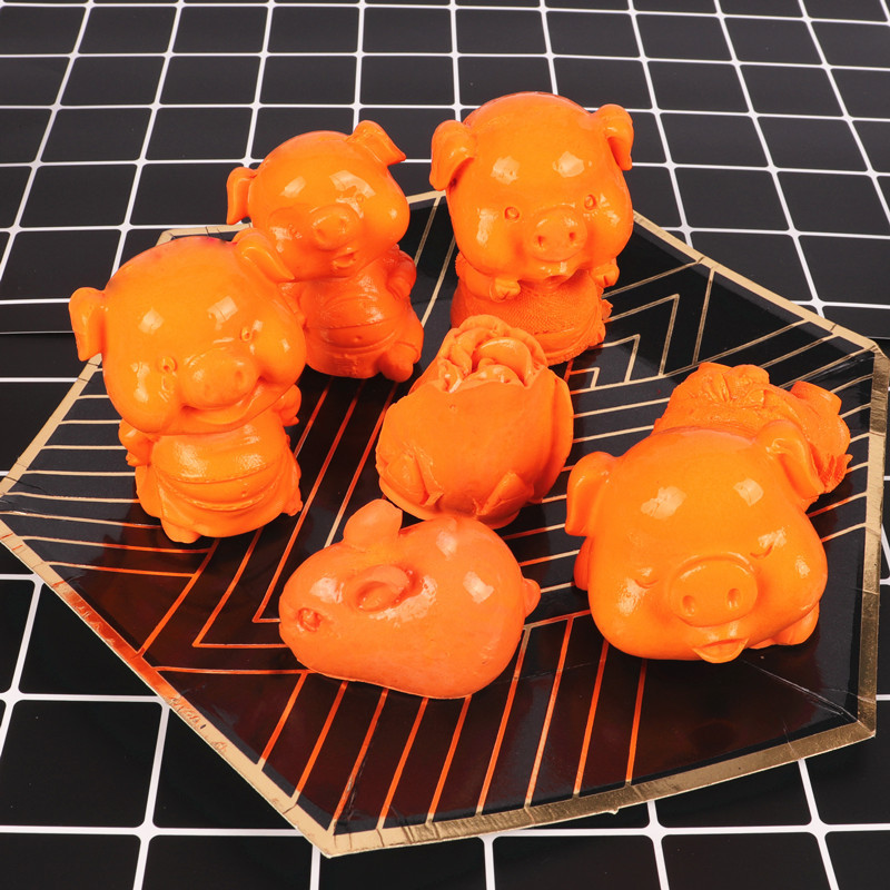 Molde de material de base de mantequilla de olla caliente 3D ensalada de conejo tridimensional perro aceite rojo molde de silicona mantequilla olla caliente molde Mahjong