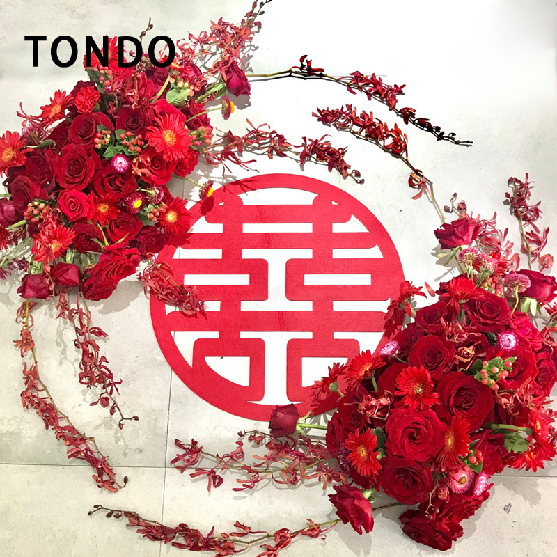 Pegatinas de Doble Felicidad para Decoración de Salón de Bodas, Pegatinas de Vidrio para Puertas, Tela No Tejida Extra Grande para Bodas, Letras Grandes de Doble Felicidad en Dorado