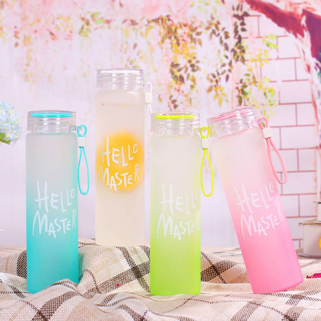 Creative frosted glass cup gradient colorful colorful glass cup…