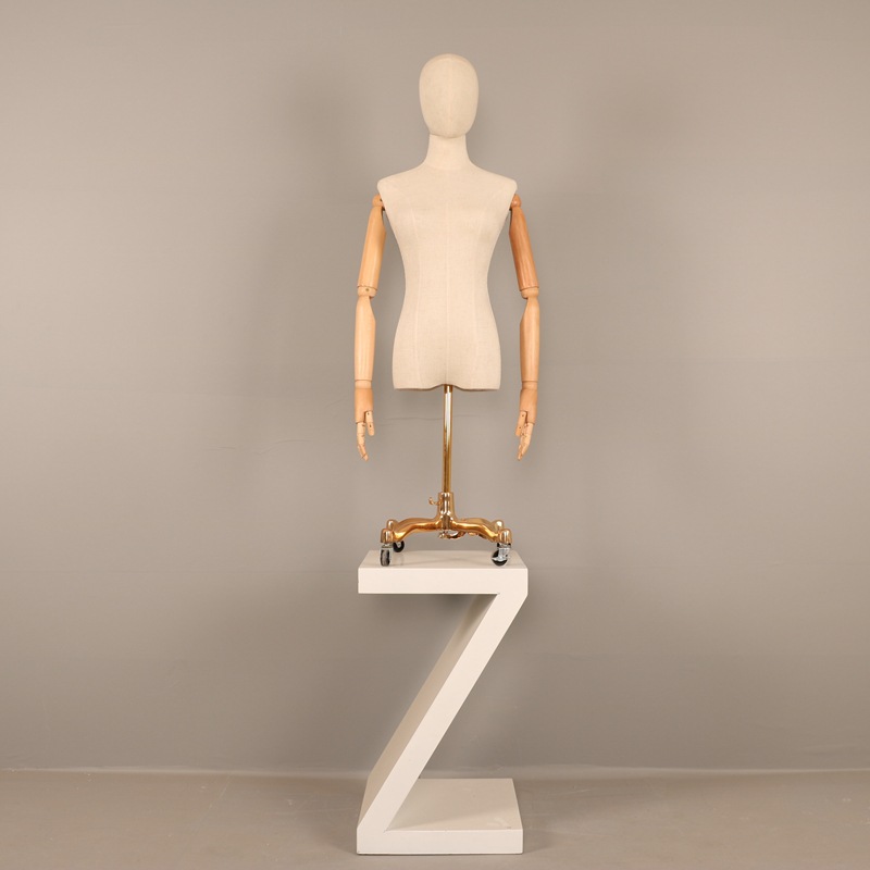 Maniquíes de exhibición, maniquí femenino de medio cuerpo, maniquí de tienda de ropa, maniquí de medio cuerpo, color dorado, para exhibición en vitrina, maniquí de cuerpo humano, soporte para maniquí.