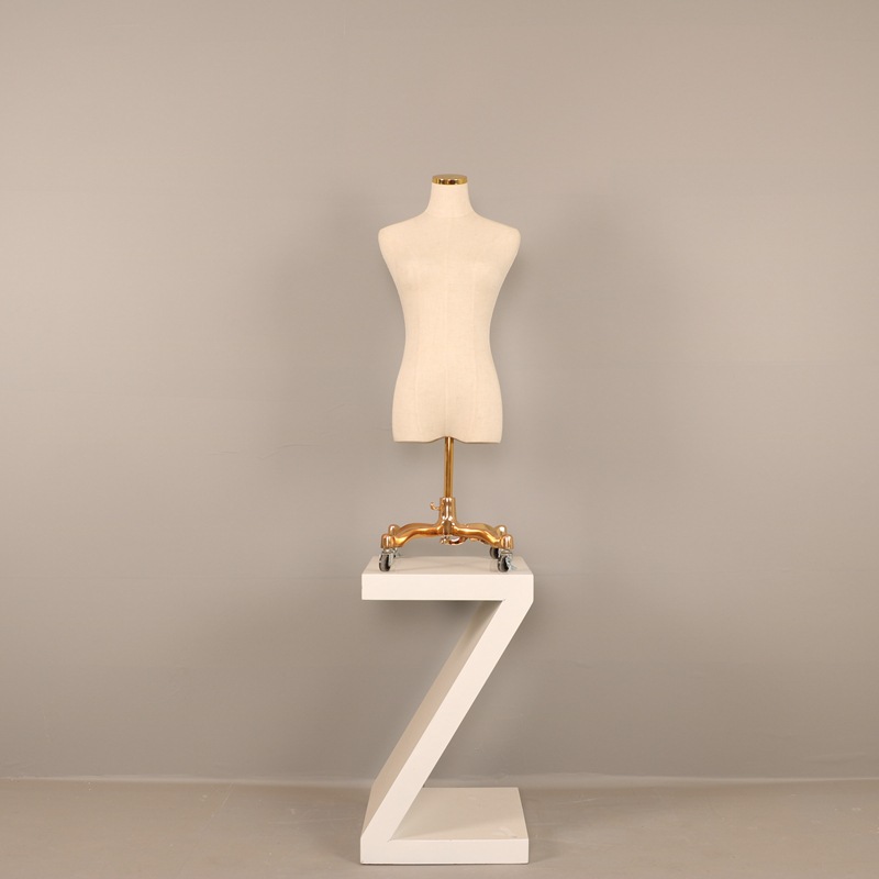 Maniquíes de exhibición, maniquí femenino de medio cuerpo, maniquí de tienda de ropa, maniquí de medio cuerpo, color dorado, para exhibición en vitrina, maniquí de cuerpo humano, soporte para maniquí.