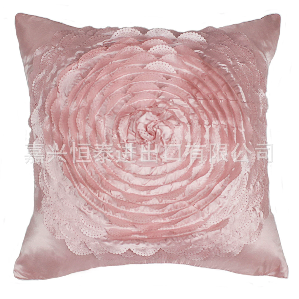 Big Rose Embroidery Pillow Set Wedding Products Festive Pillow Case Furnishing Soft Decoration Sofa Cushion PCTEC-C