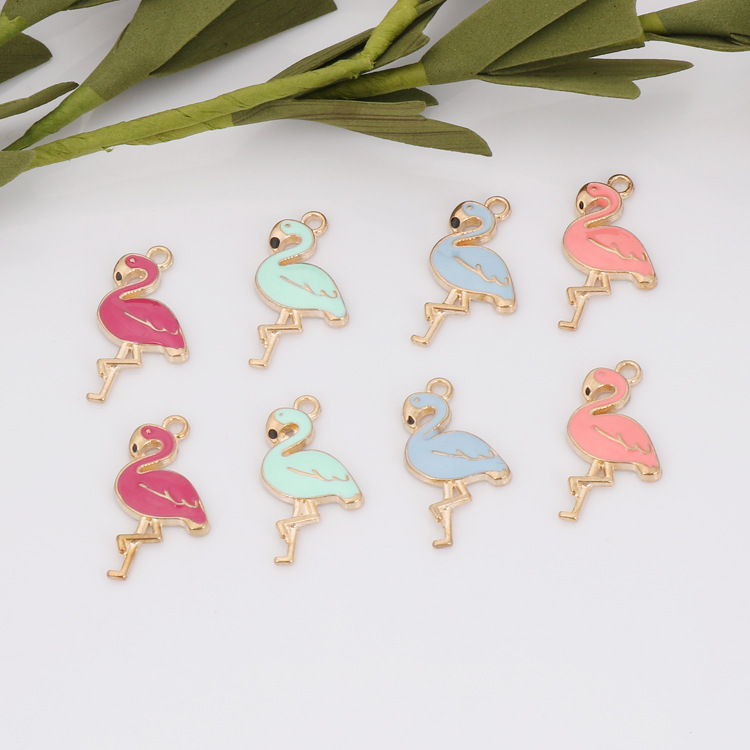 Fashion dripping Flamingo bracelet pendant hair accessories earrings accessories diy handmade alloy jewelry accessories Fashion dripping Flamingo bracelet pendant hair accessories earrings accessories diy handmade alloy jewelry accessories