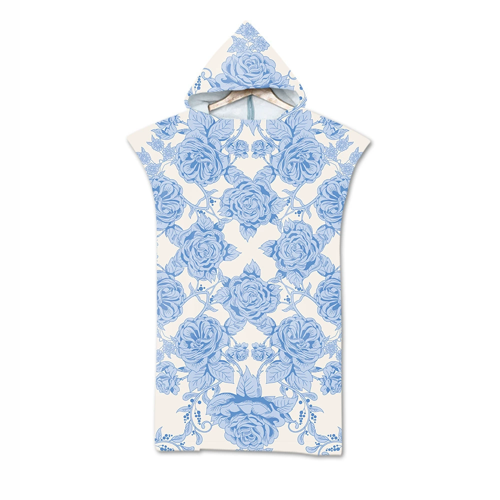 Beach Hooded Changing Robe, Superfine Microfiber 220 GSM, 75×110 cm, Windproof