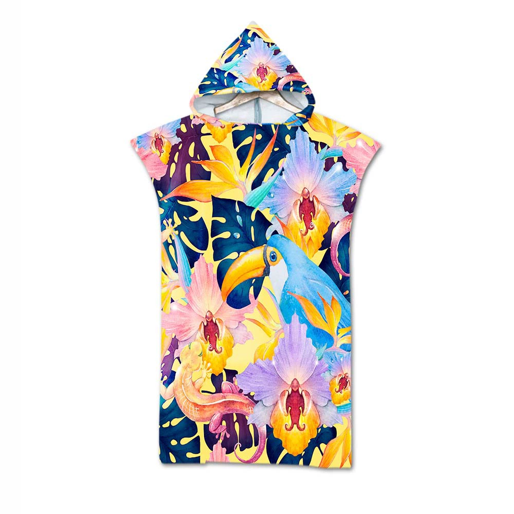 Beach Hooded Changing Robe, Superfine Microfiber 220 GSM, 75×110 cm, Windproof