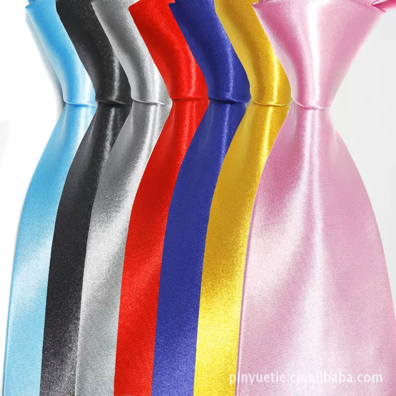 8cm纯色领带男正装商务职业单色素色亮光涤纶仿丝职业装保安团体