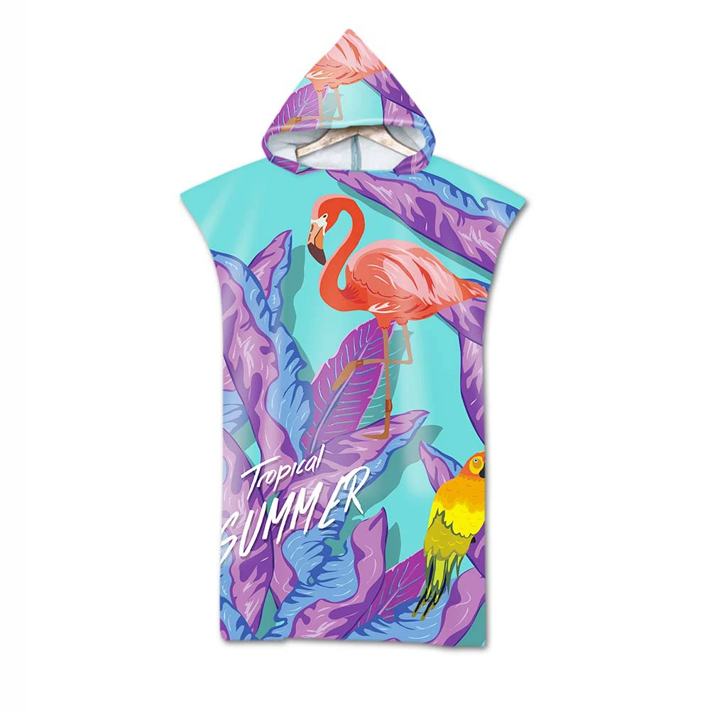 Beach Hooded Changing Robe, Superfine Microfiber 220 GSM, 75×110 cm, Windproof
