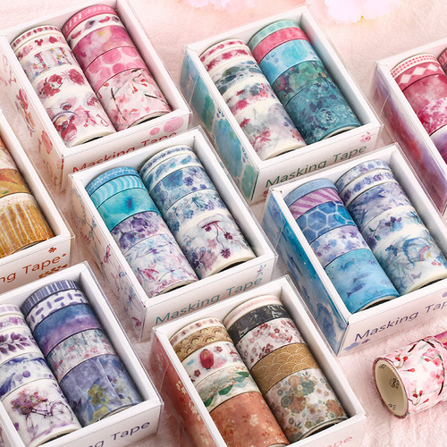Mr. Paper Washi Tape Set 10 Rolls Previous Sea and Forest Series Small Fresh Handbook Tape Cross-border