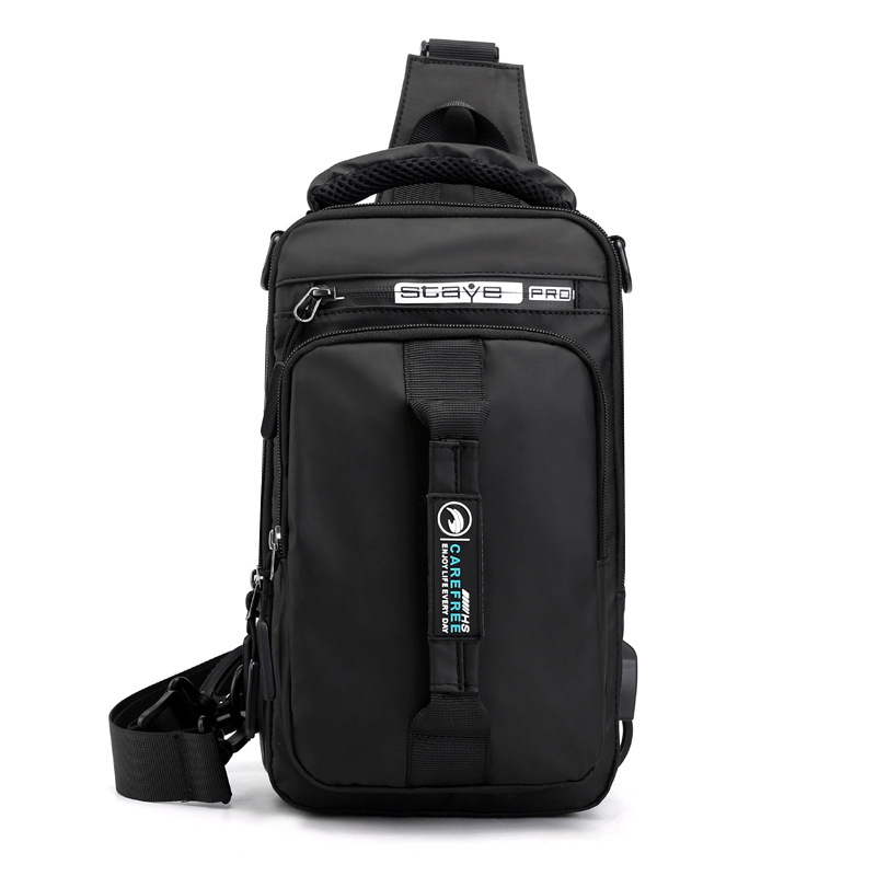 Transfronterizo exclusivo para fabricantes de lotes nuevos hombres bolsa de pecho de carga interfaz USB bolsa de pecho bolsa de hombro multifuncional mochila