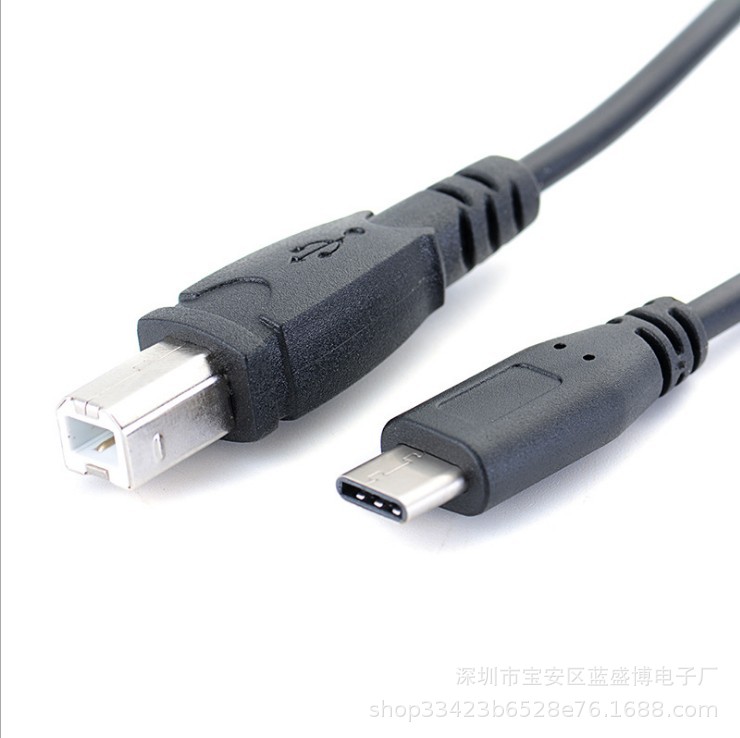 Type-c USB3.1转usb2.0数据线方口打印线手机OTG连接智能电钢琴线
