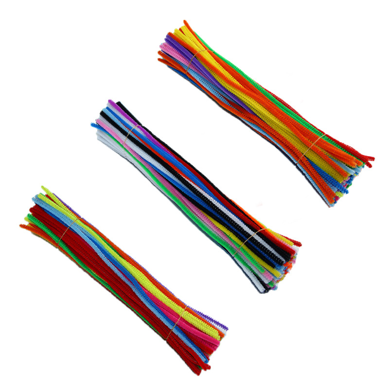 Directo de fábrica al por mayor de diez colores mezclados raíz del pelo de los niños DIY accesorios de juguetes educativos educación preescolar de lana torcido palo