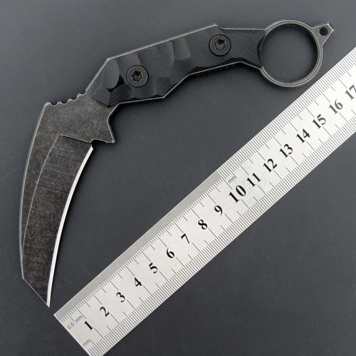 新C1693爪子刀D2石洗刀片+G10手柄带Kydex Sheath直刀户外工作EDC