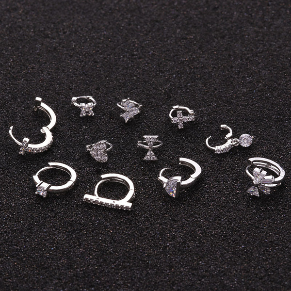 earrings with zircon
