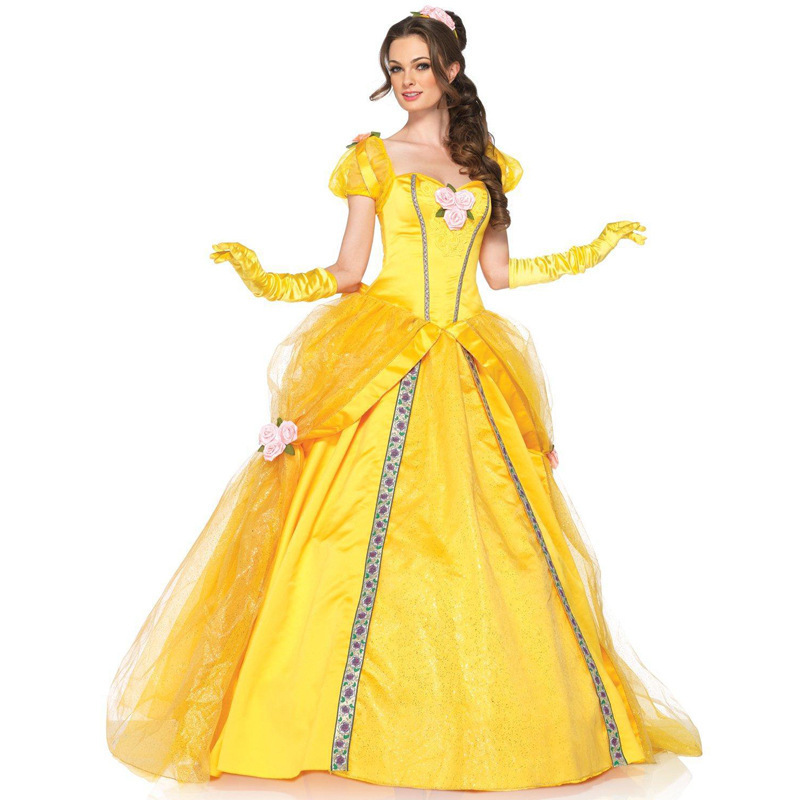 New Halloween Costume Belle Princess Dress Adult Beauty and the Beast Bell Snow White Fancy Dress Party Costume