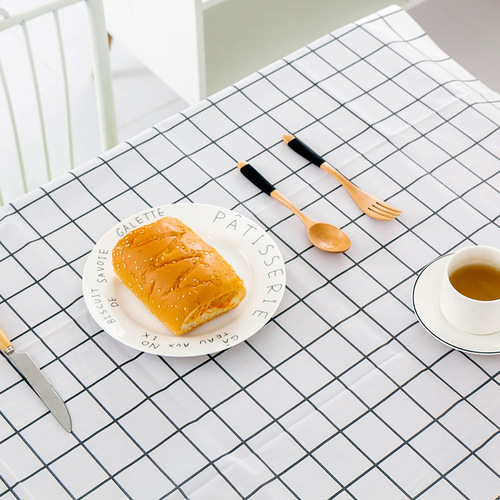 H695 Nordic plaid oil-proof tablecloth waterproof no-wash tablecloth PEVA tablecloth oil-proof table mat