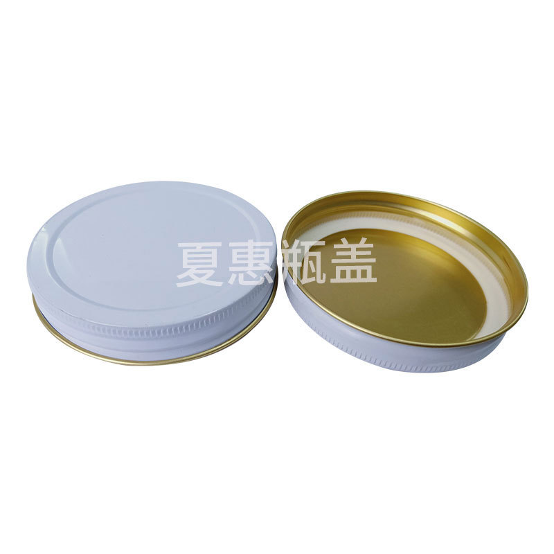 Fabricantes suministran cubierta de metal botella de vidrio redonda cubierta de aluminio patrón de logotipo de producción de muestra