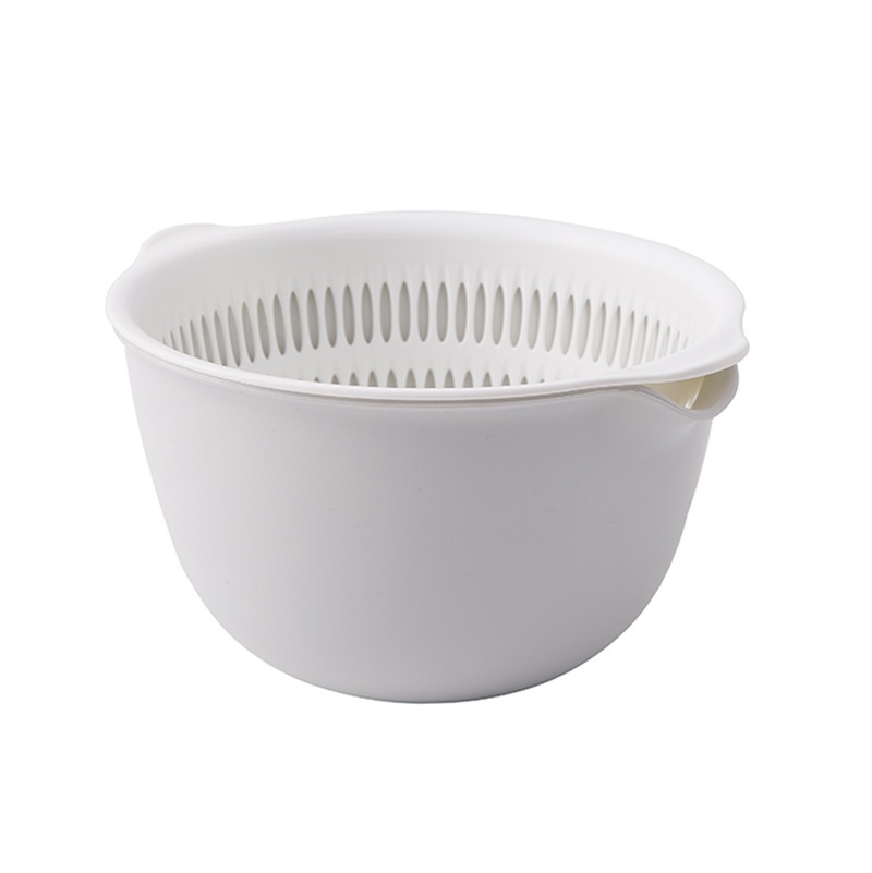 Cocina creativa canasta de drenaje de doble capa de plástico multifuncional ronda cesta de lavado de verduras cesta de filtro de agua para el hogar de frutas