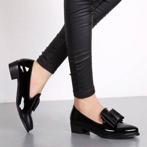 Ladies Fashion Single Strap Sandals  Summer New Bowknot Pointed Toe PU Bowknot Open Toe Low Heel Slip-On Solid Color