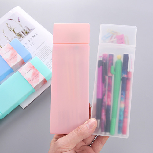 Pure Color Personality PP Stationery Box Creative Candy Color Student Pencil Case Premium Store Creative Pen Box Yue Lu YUELU