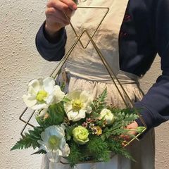 Iron flower stand flower basket metal gold-plated geometric flower basket flower arrangement blue bracelet floral material internet celebrity