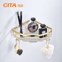 304不锈钢拉丝金网篮卫生间置物架浴室角篮厕所三角篮转角蓝