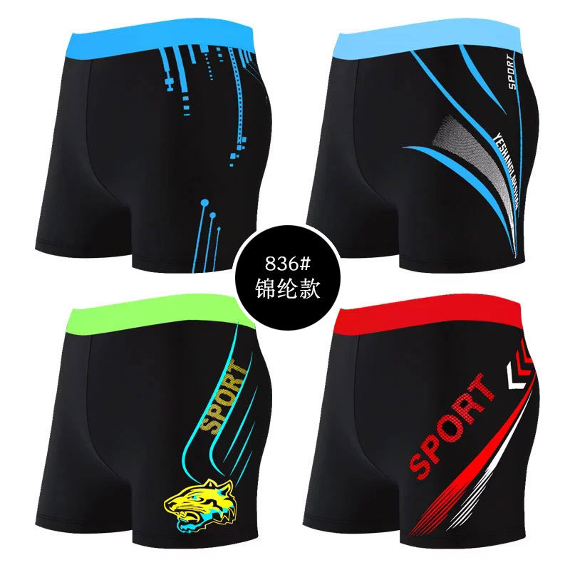 Bañador boxeador de los hombres de secado rápido impermeable nylon deportes pantalones casuales color sólido hot spring hombres playa vacaciones playa Pantalones