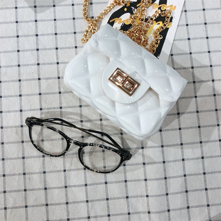 2025 Summer New Mini Mini Jelly Bag Crossbody Shoulder Bag Korean Style Diamond Chain Bag Pvc Coin Women's Bag