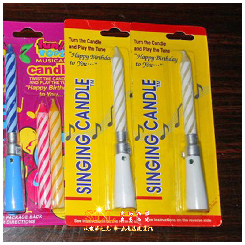 Fábrica al por mayor interruptor controlable vela de música happybirhtday1 PC pastelería espiral vela de cumpleaños
