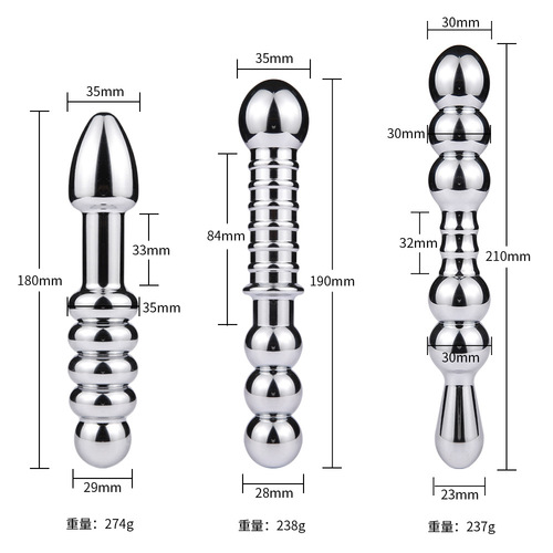 Metal double-head anal plug for men and women, double faucet anal expansion masturbation device, adult products, alternative toys