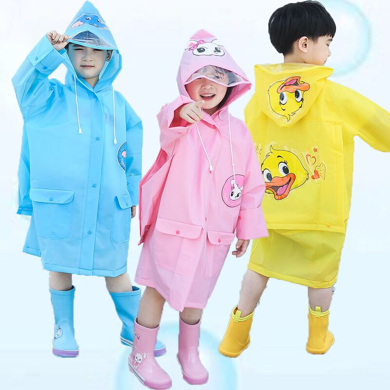 EVA schoolbag children's raincoat student poncho brim light soft increase thick a generation of hair