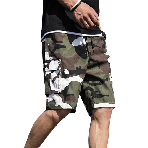 Outdoor Large Size Camouflage Trendy Men's Youth Loose Casual Five-Finger Shorts Cotton Work Pants