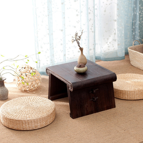 Rattan Seating Cushion, Futon-style Floor Mat – Thickened Tatami-Style Kneeling Pad, Bay Window Mat, Round Japanese-Style Sitting Stool, Breathable